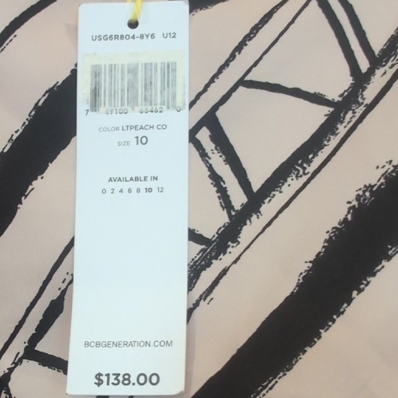 BCBGeneration Black and Cream One Shoulder Dress - Picture 3 of 7